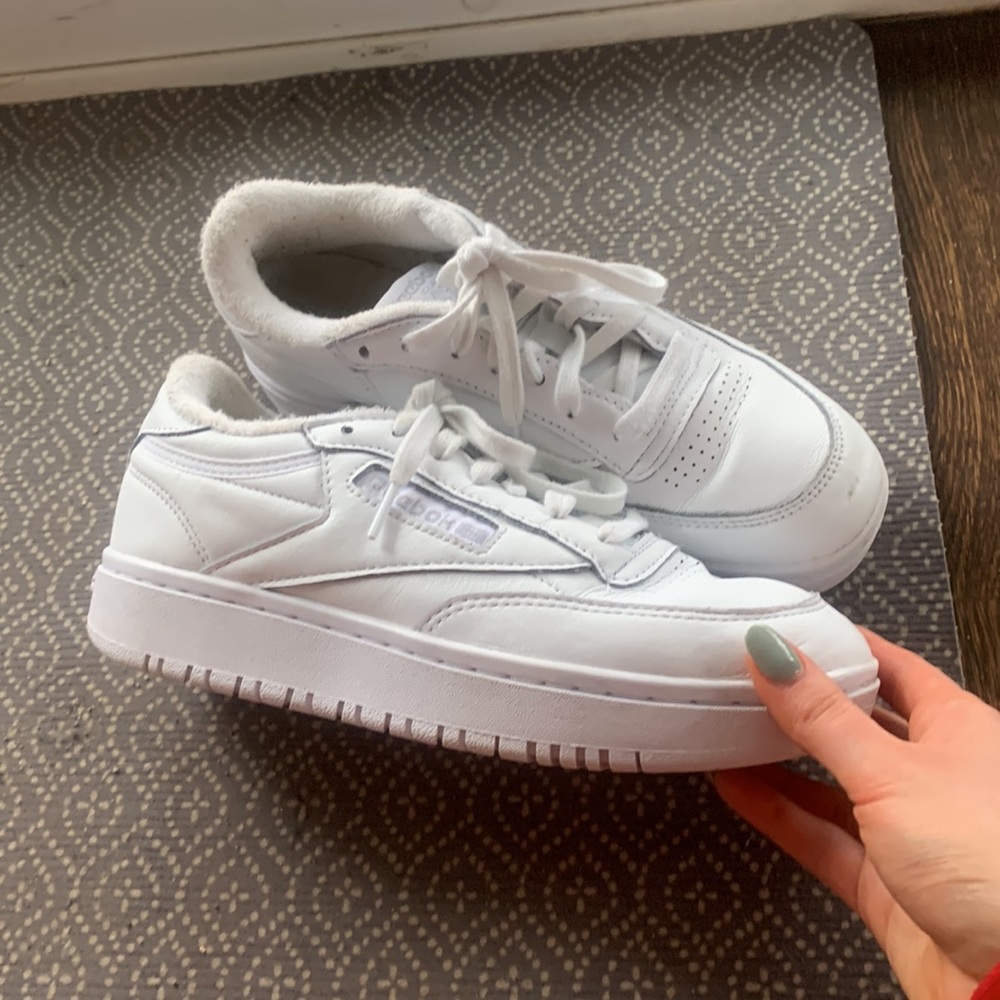 Women’s Reebok Club C Double Sneakers | White Tennis shoes | size 8